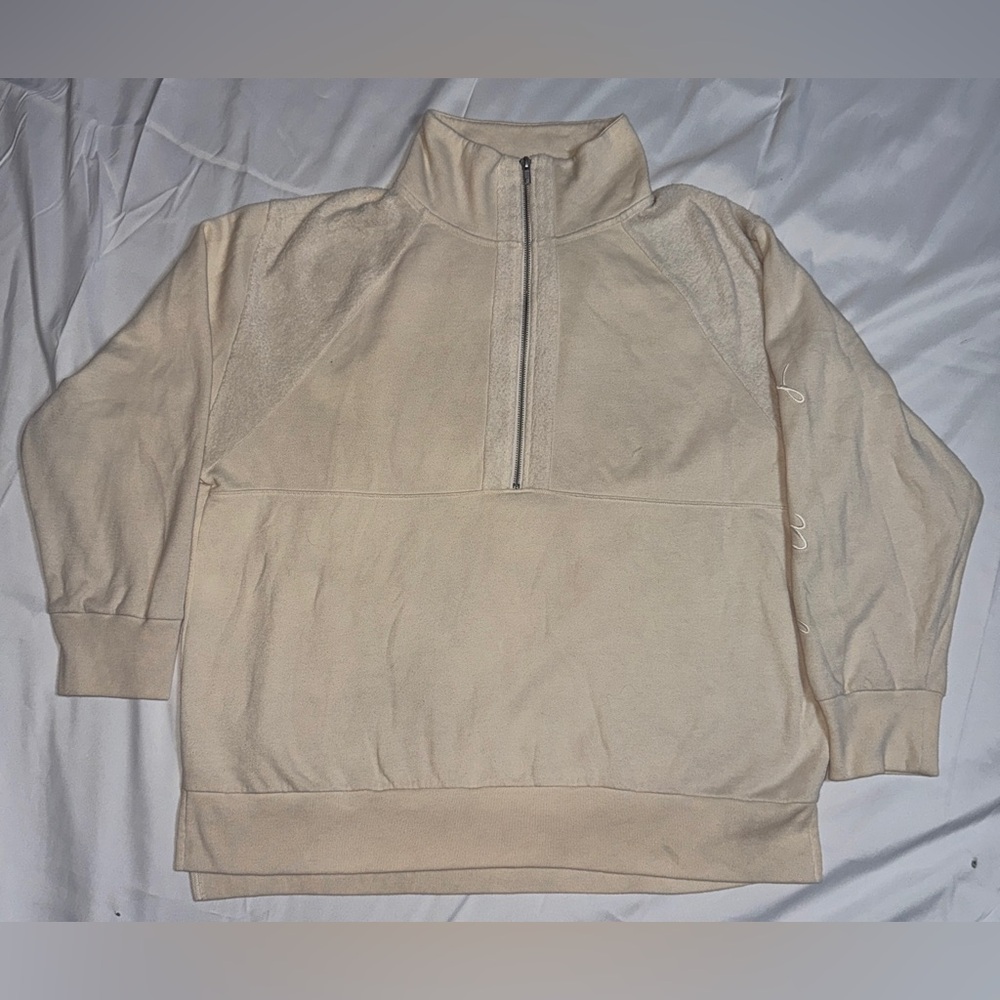 Victoria's Secret Quarter Zip-Up Sweater in Cream
